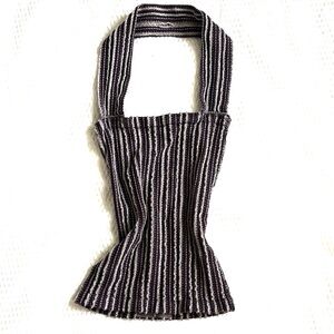 Intimately Free People Striped Purple and White Textured Halter Top - XS/S